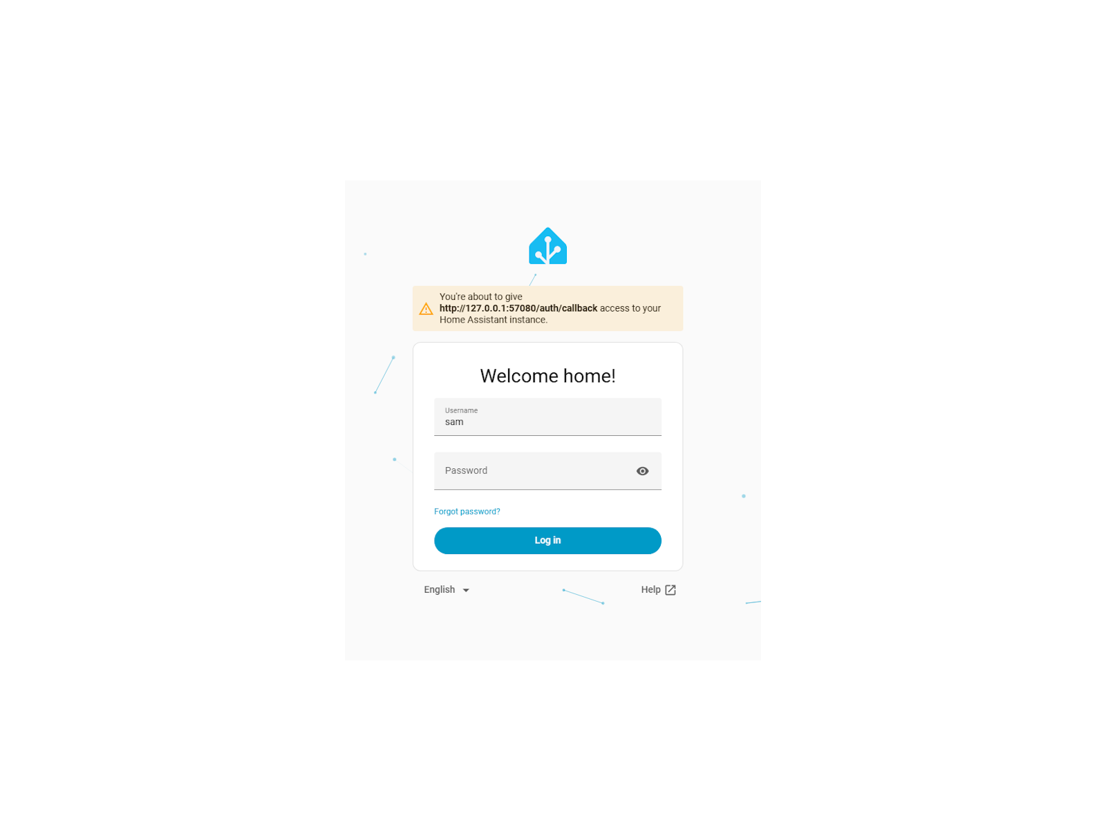 Home Assistant login in the embedded browser