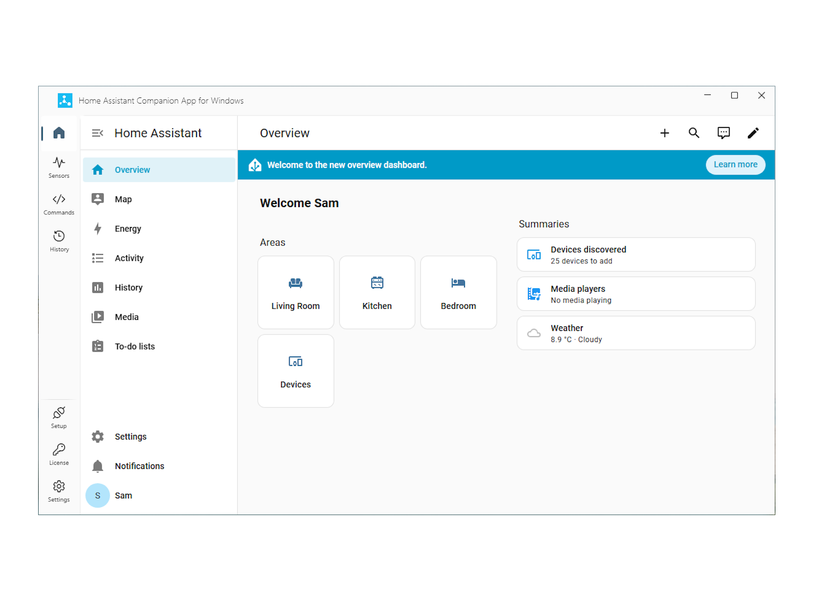 The HACAW main dashboard - light theme