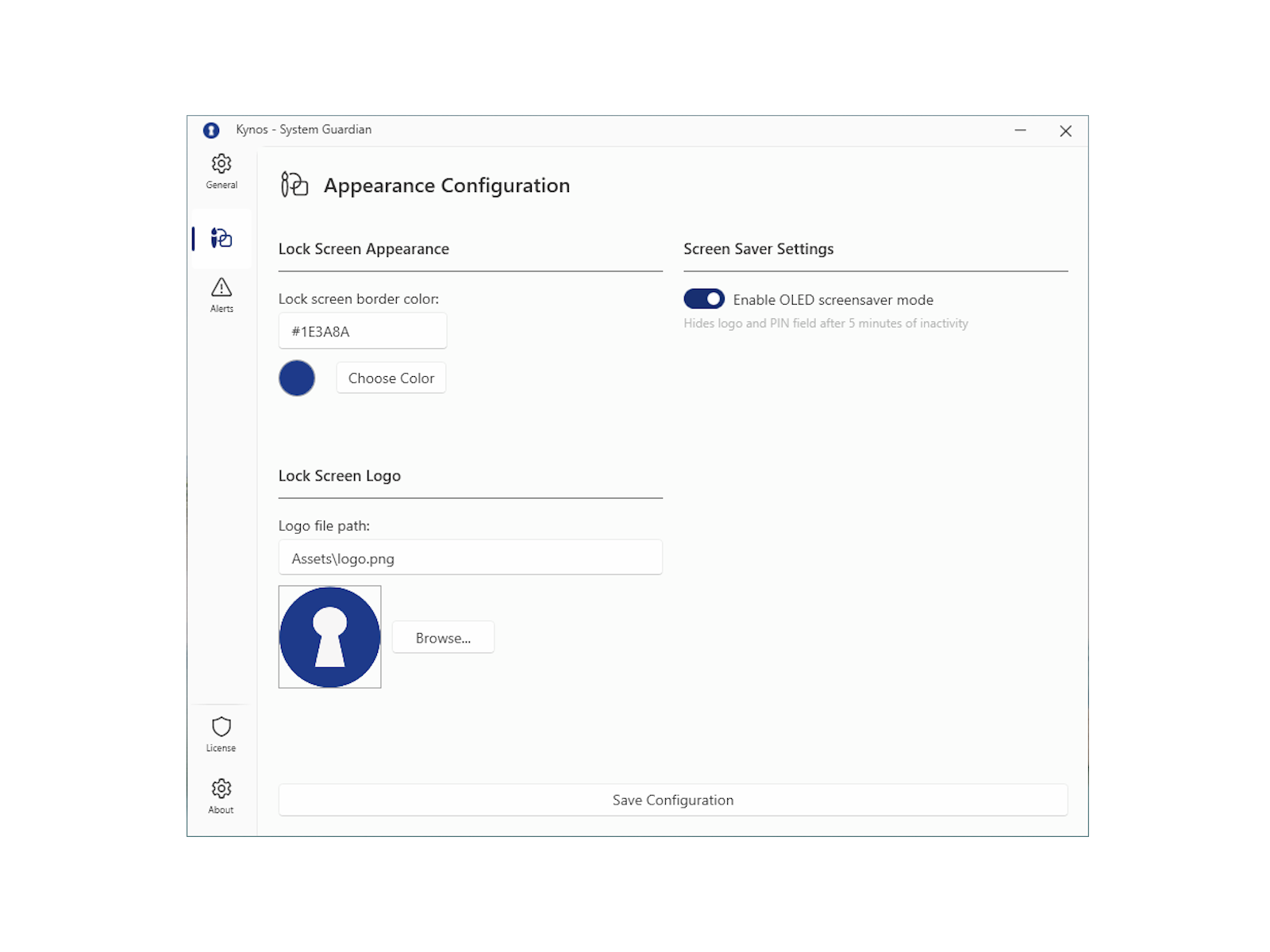 Appearance settings - light theme